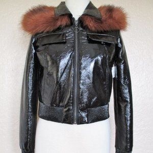 Capulet Anthropologie faux leather fur jacket